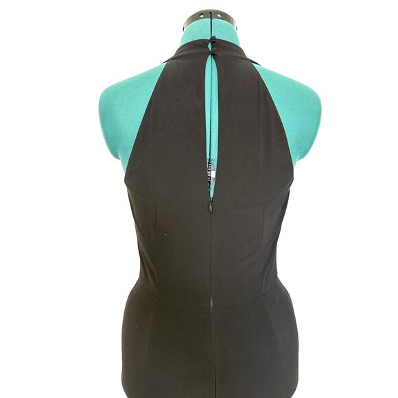 NWT Eliza J Black Twist Front Sleeveless Long Evening Dress Women's Size 4 - Picture 4 of 11